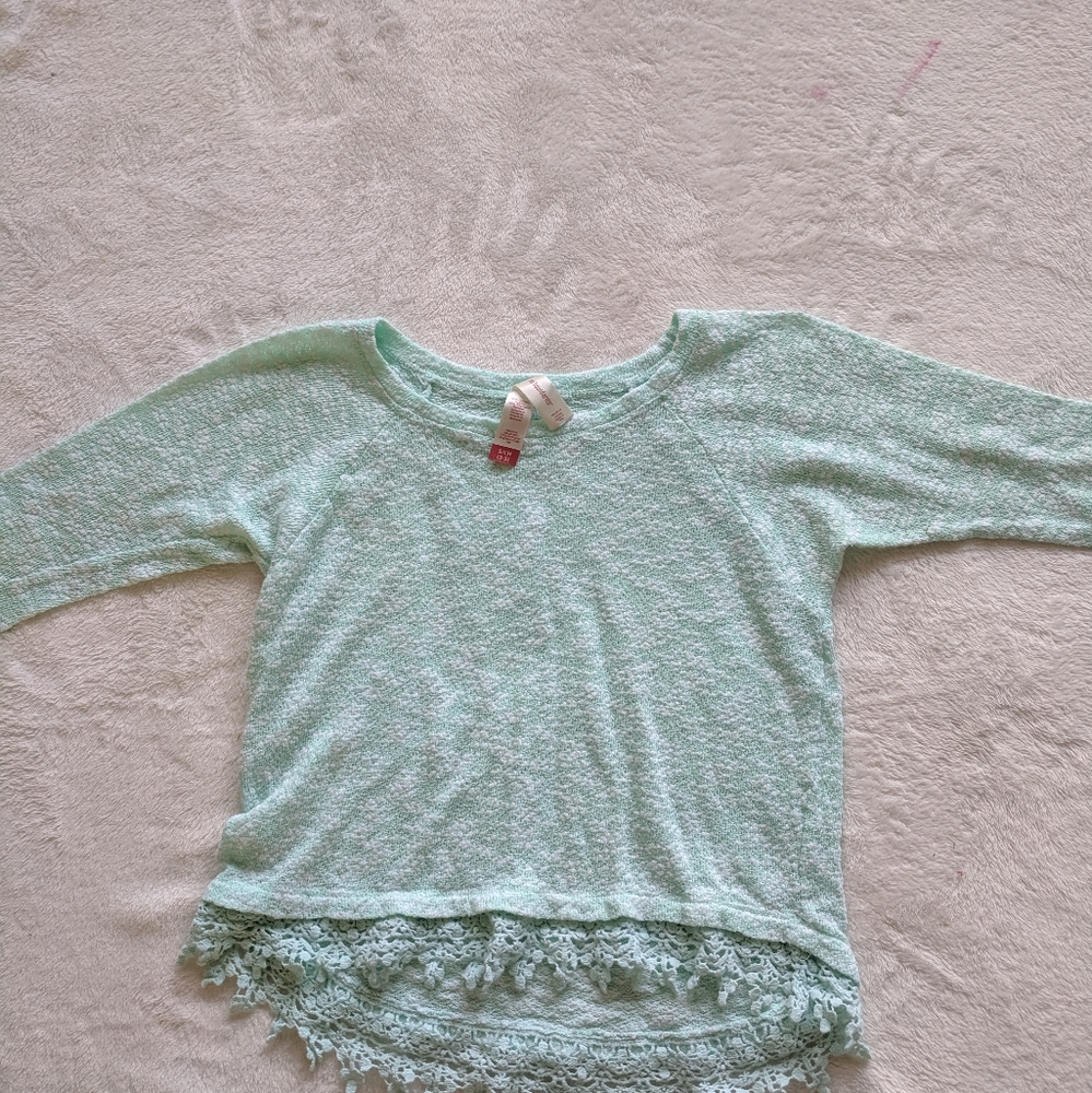 Turquoise Lacy Sweater - Picture 4 of 4